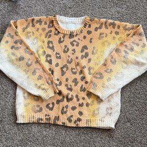 MOTHER Leopard Print Sweater - Brown and Cream